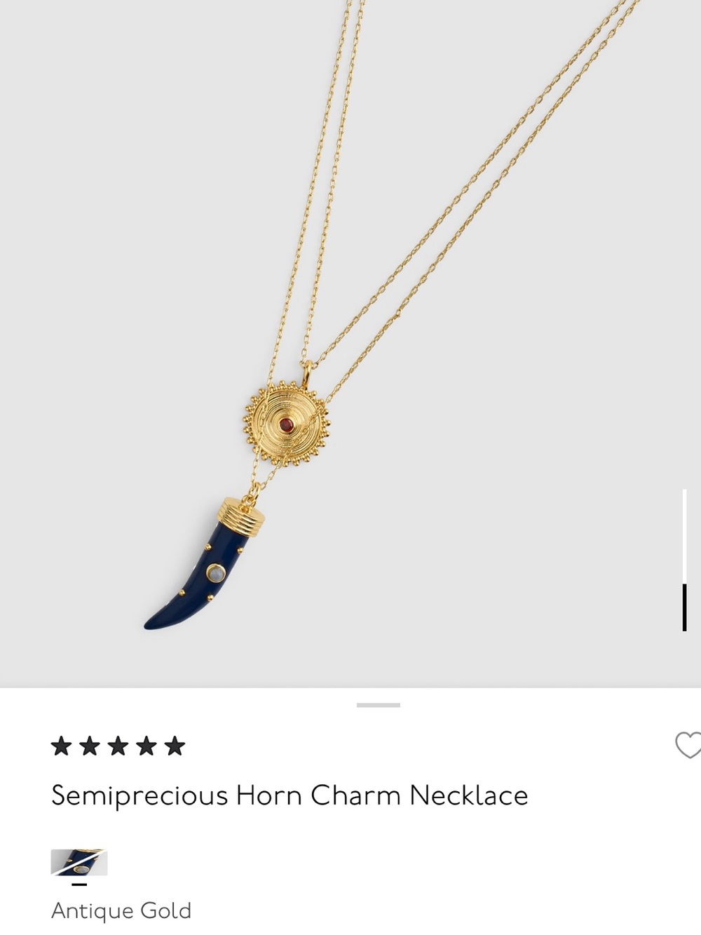 Madewell Horn Charm Necklace